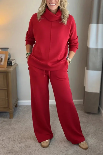 Ensemble Deux Pièces en Maille avec Top et Pantalon pour Femme | Idéal pour un Usage Quotidien