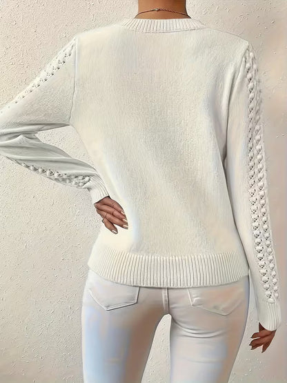 Pull à Manches Longues avec Détails en Dentelle pour Femme | Idéal pour un Usage Quotidien