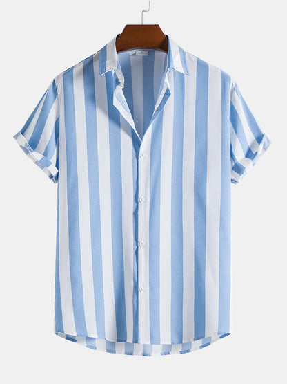 Chemise À Rayures Larges Avec Coupe Décontractée Pour Homme | Idéale Pour Le Bureau Ou Les Sorties