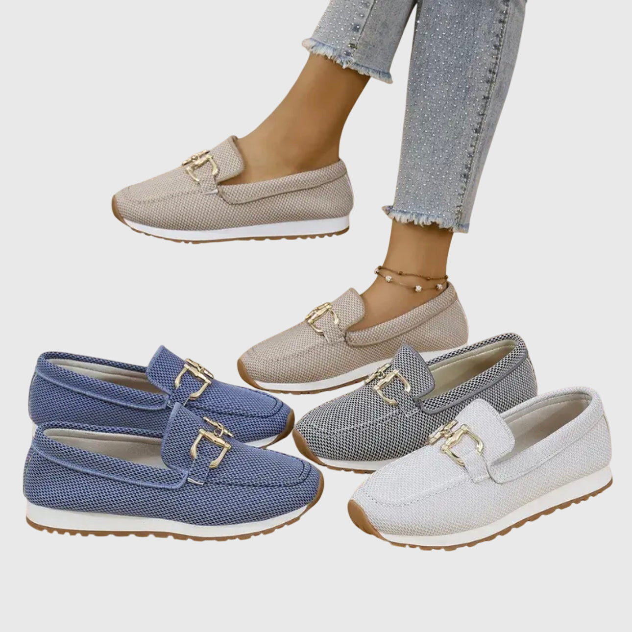 Mocassins à empiècement métallique pour femmes