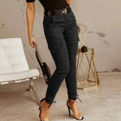 Jean Cargo Femme avec Poches Fonctionnelles et Coupe Confortable | Idéal pour un Usage Quotidien