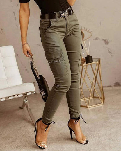 Jean Cargo Femme avec Poches Fonctionnelles et Coupe Confortable | Idéal pour un Usage Quotidien