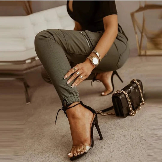 Jean Cargo Femme avec Poches Fonctionnelles et Coupe Confortable | Idéal pour un Usage Quotidien