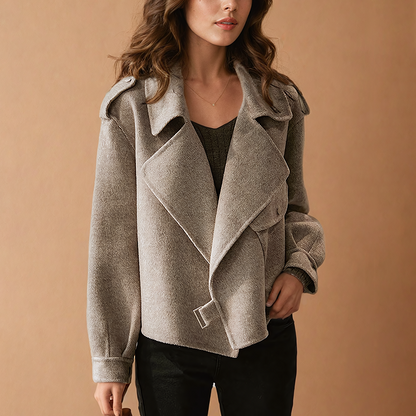 Veste courte à col large pour femmes