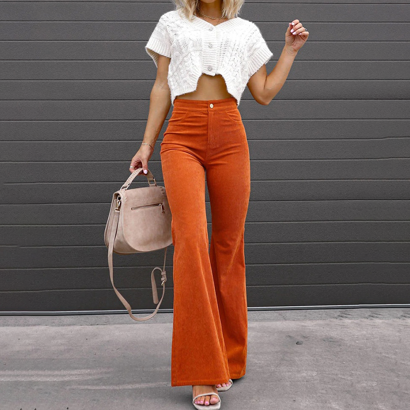 Pantalon Évasé avec Taille Haute pour Femme | Idéal pour le Quotidien ou les Occasions Spéciales