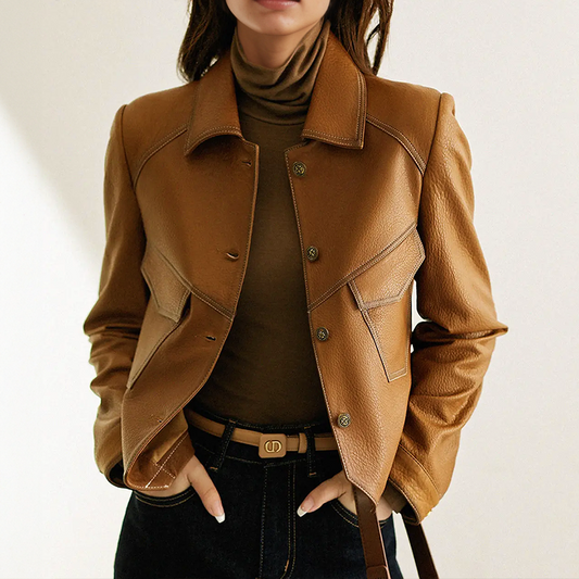 Veste Marron À Manches Longues Et Coupe Polyvalente Pour Femme | Idéale Pour Usage Quotidien