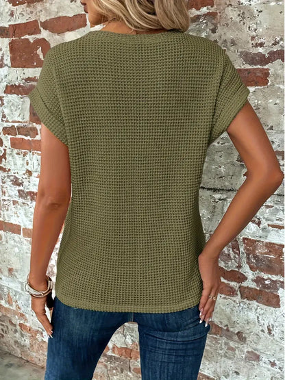 T-Shirt à Manches Courtes avec Motif Texturé pour Femme | Idéal pour les Journées Chaudes