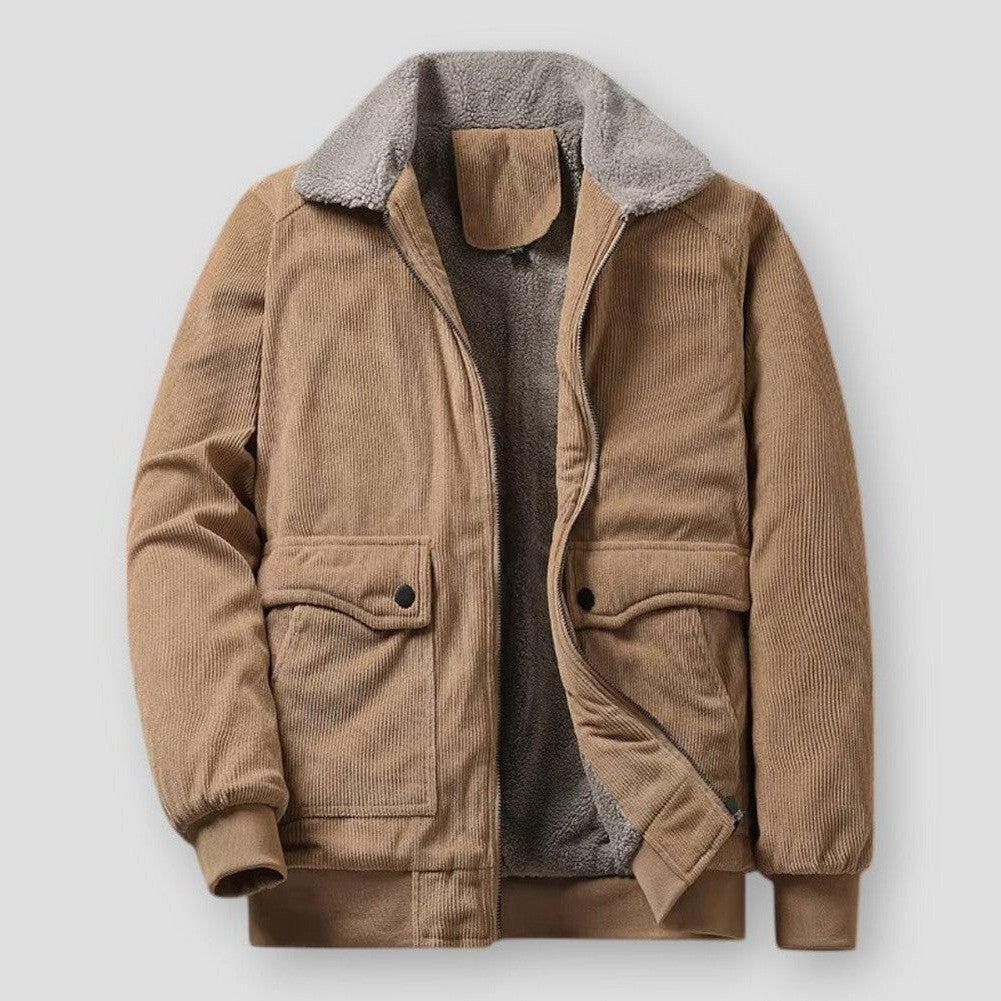 Veste D’Hiver avec Col Imitation Fourrure pour Homme | Idéale pour La Saison Froide