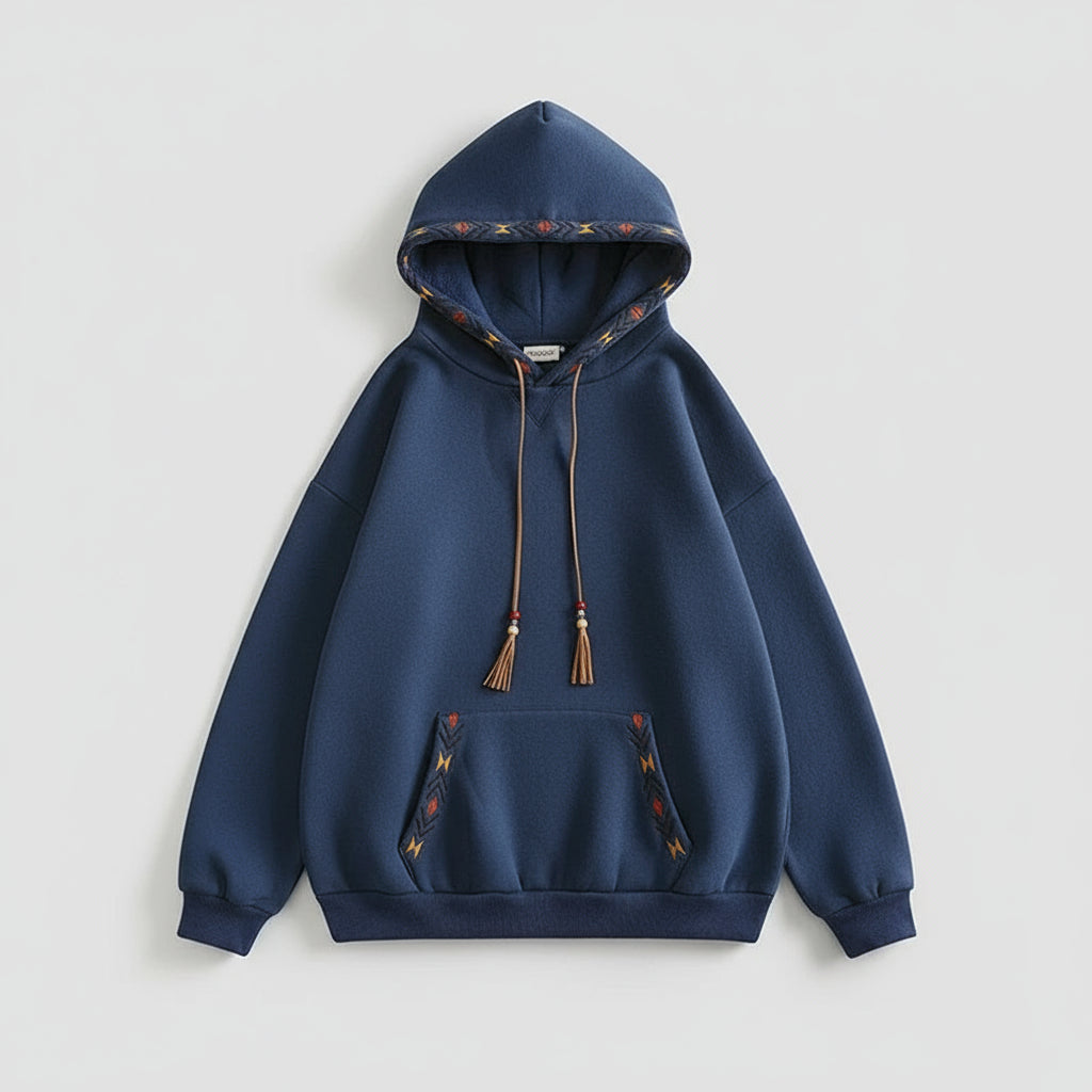 Sweat À Capuche Oversize Brodé avec Cordon Ajustable pour Femme | Idéal pour Les Tenues Décontractées