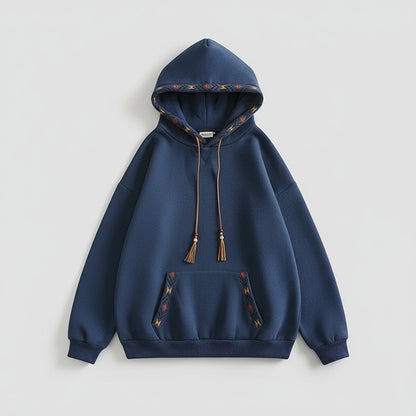 Sweat À Capuche Oversize Brodé avec Cordon Ajustable pour Femme | Idéal pour Les Tenues Décontractées
