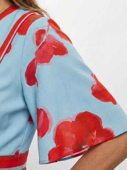 Robe maxi à col V pour femmes