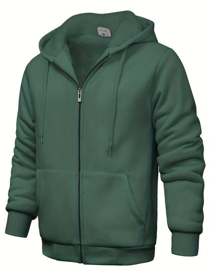 Sweat À Capuche Uni Avec Fermeture Zippée Pour Homme | Idéal Pour Un Usage Quotidien