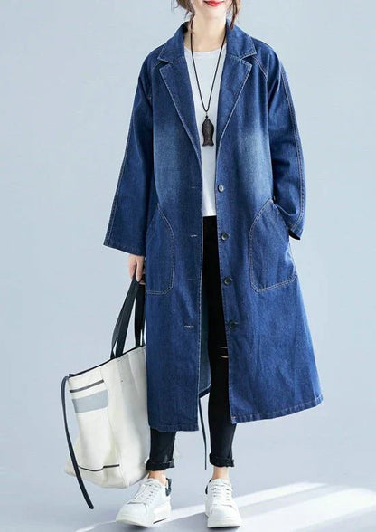 Trench-Coat Long avec Col à Revers et Grandes Poches pour Femmes | Ideal for Mi-Saison et Usage Quotidien