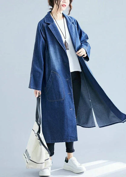 Trench-Coat Long avec Col à Revers et Grandes Poches pour Femmes | Ideal for Mi-Saison et Usage Quotidien