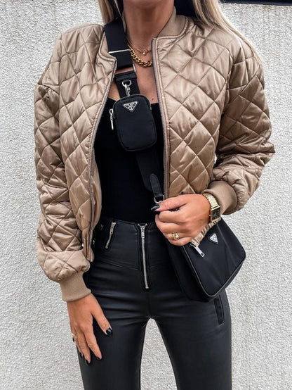 Veste Puffer Courte Matelassée Avec Fermeture Zippée Pour Femme | Idéale Pour La Saison Froide Et Les Activités Quotidiennes