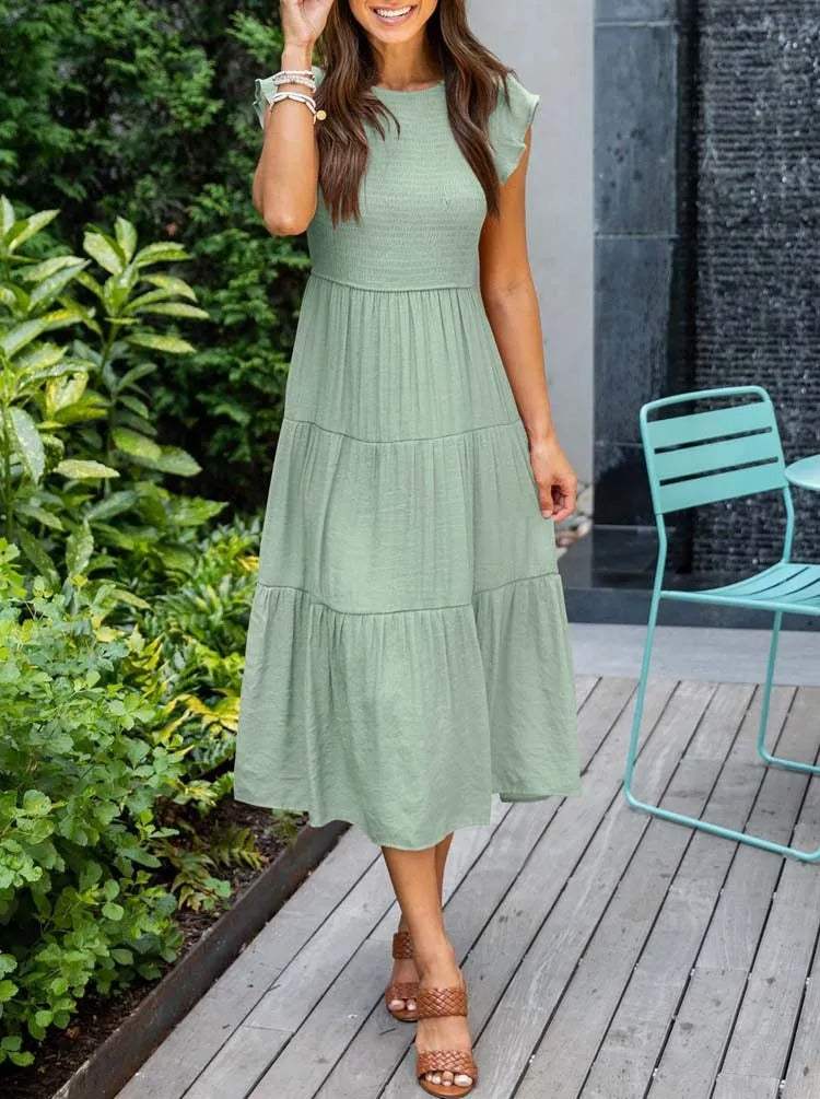 Robe Midi Avec Coupe Aérée Pour Femme | Idéale Pour Usage Quotidien Et Occasions