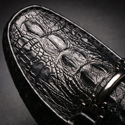 Mocassin à motif effet croco et ornement métallique pour homme | Idéal pour l’automne