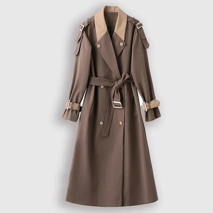 Trench Long avec Ceinture Ajustable pour Femme | Idéal pour le Printemps et l’Automne