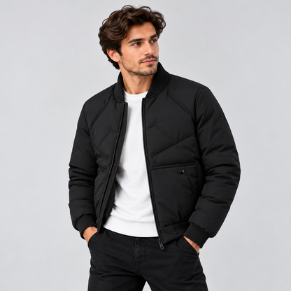 Doudoune matelassée à col montant pour homme