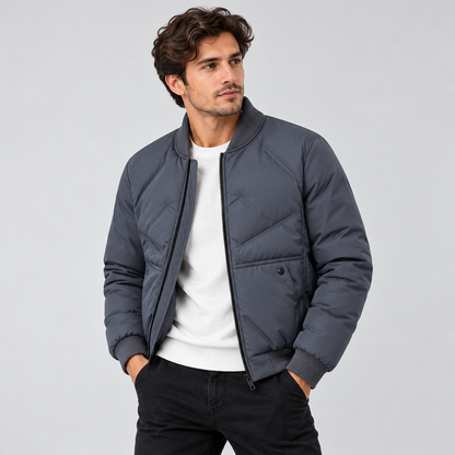 Doudoune matelassée à col montant pour homme