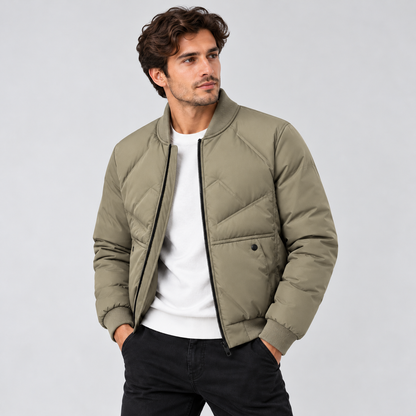 Doudoune matelassée à col montant pour homme