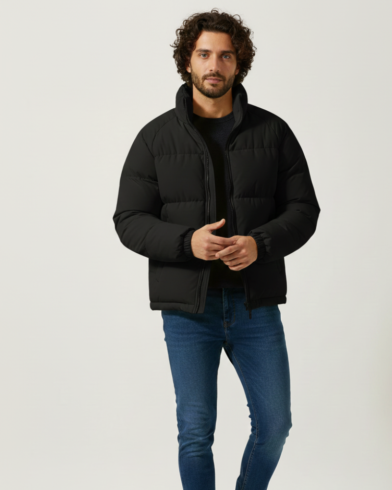Doudoune matelassée à col montant pour hommes