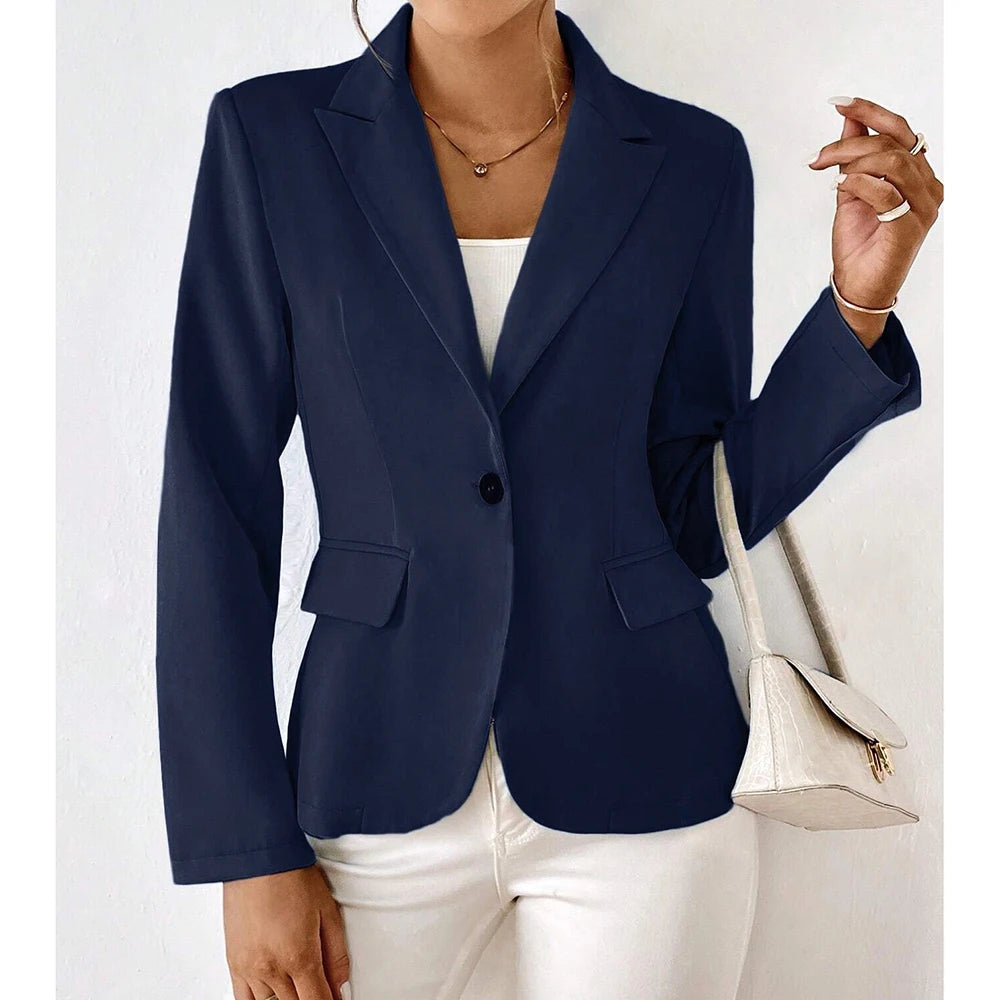 Blazer À Bouton Unique Avec Coupe Structurée Pour Femmes | Idéal Pour Le Travail Et Les Occasions Décontractées