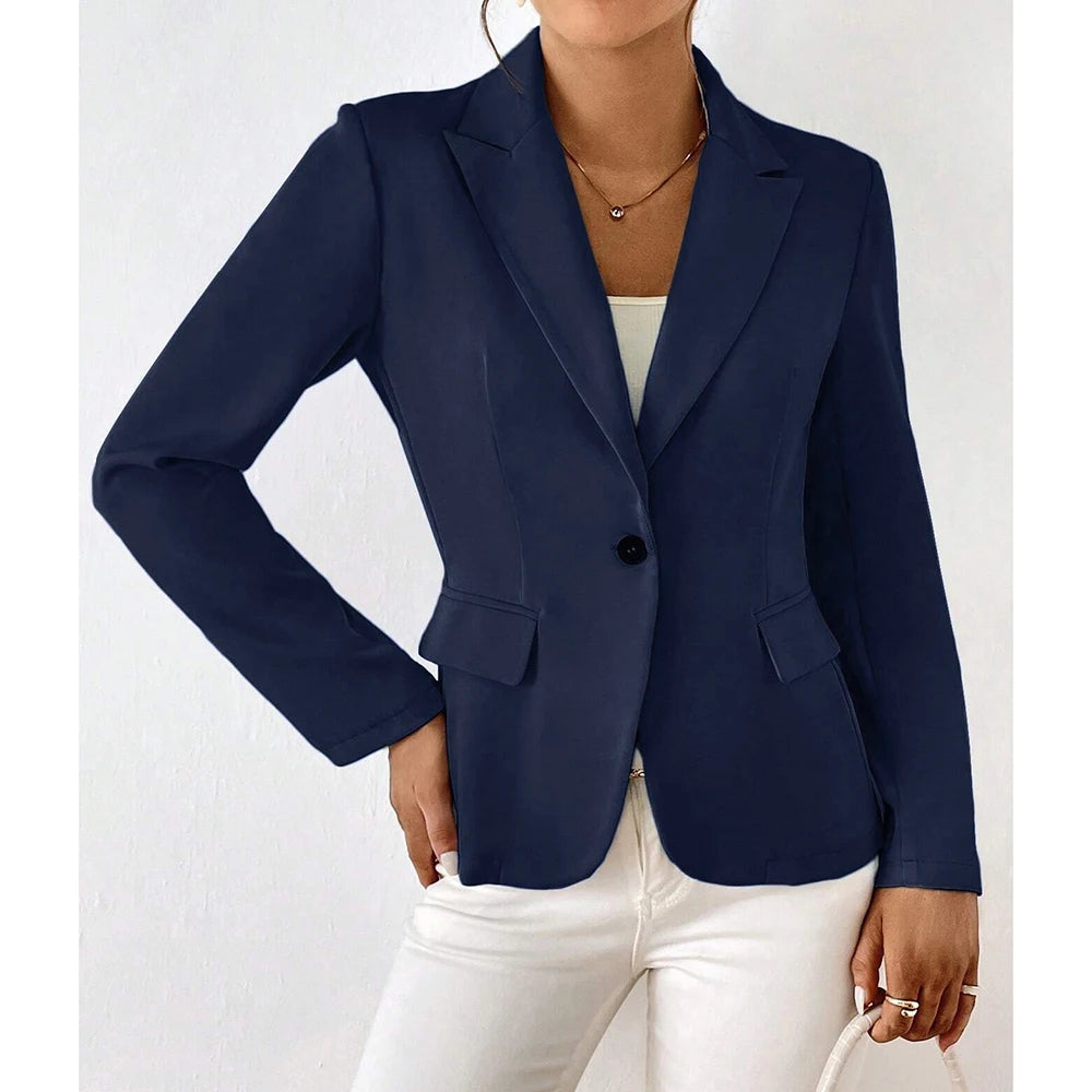 Blazer À Bouton Unique Avec Coupe Structurée Pour Femmes | Idéal Pour Le Travail Et Les Occasions Décontractées