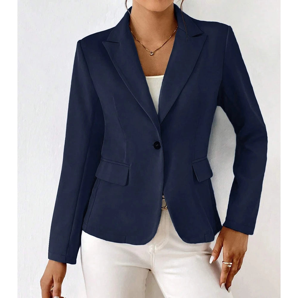 Blazer À Bouton Unique Avec Coupe Structurée Pour Femmes | Idéal Pour Le Travail Et Les Occasions Décontractées