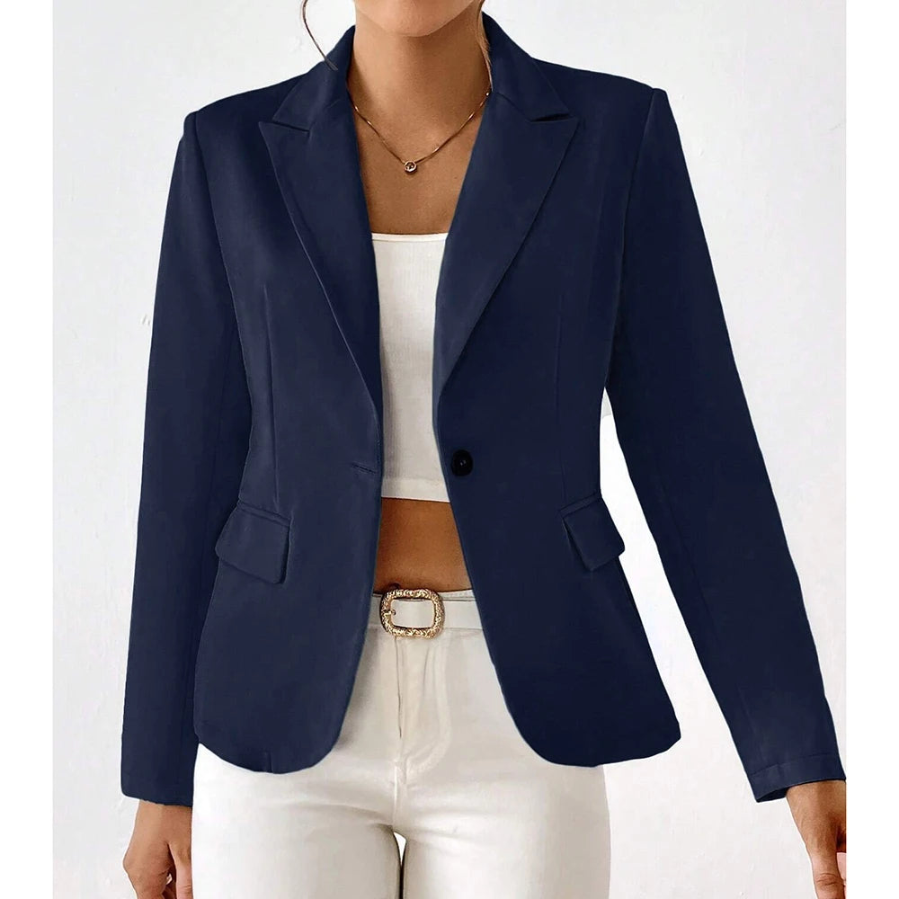 Blazer À Bouton Unique Avec Coupe Structurée Pour Femmes | Idéal Pour Le Travail Et Les Occasions Décontractées