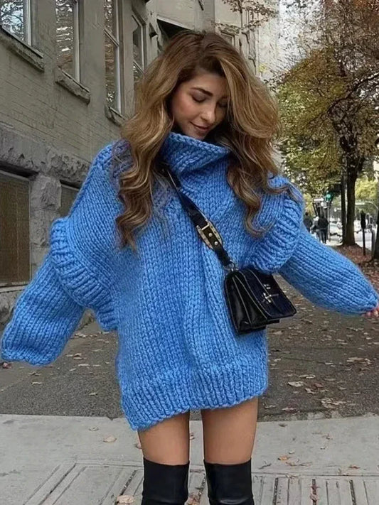 Pull À Col Roulé Oversize pour Femme | Idéal pour l’Automne Et l’Hiver