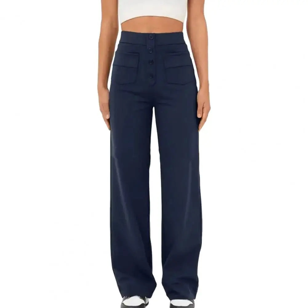 Pantalon Taille Haute à Jambe Large pour Femme | Idéal pour le Bureau et les Sorties