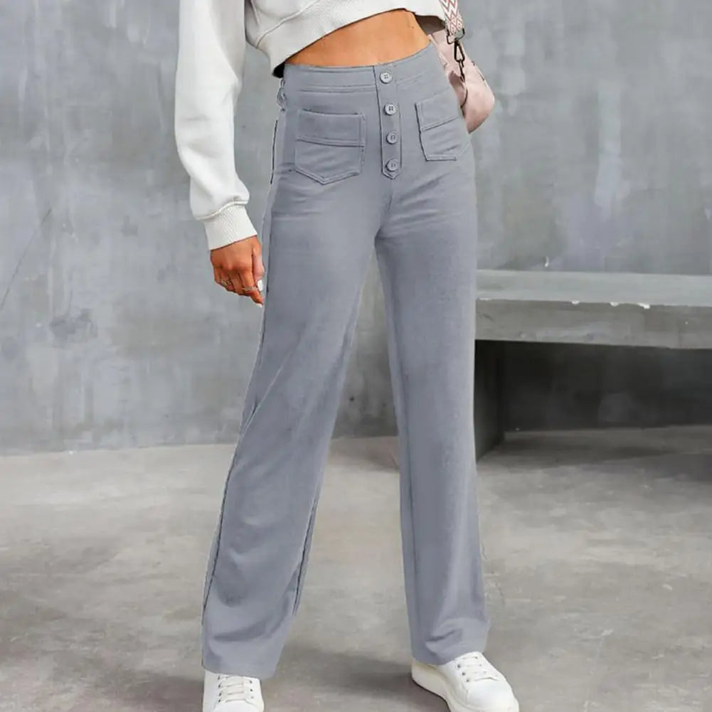 Pantalon Taille Haute à Jambe Large pour Femme | Idéal pour le Bureau et les Sorties
