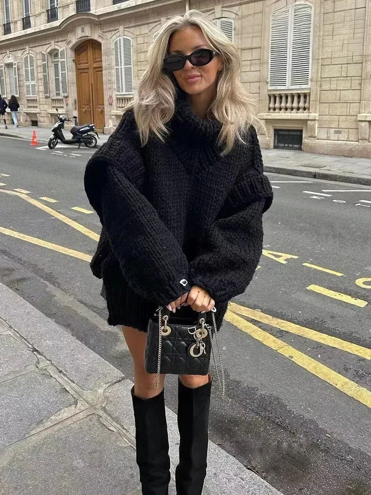 Pull À Col Roulé Oversize pour Femme | Idéal pour l’Automne Et l’Hiver