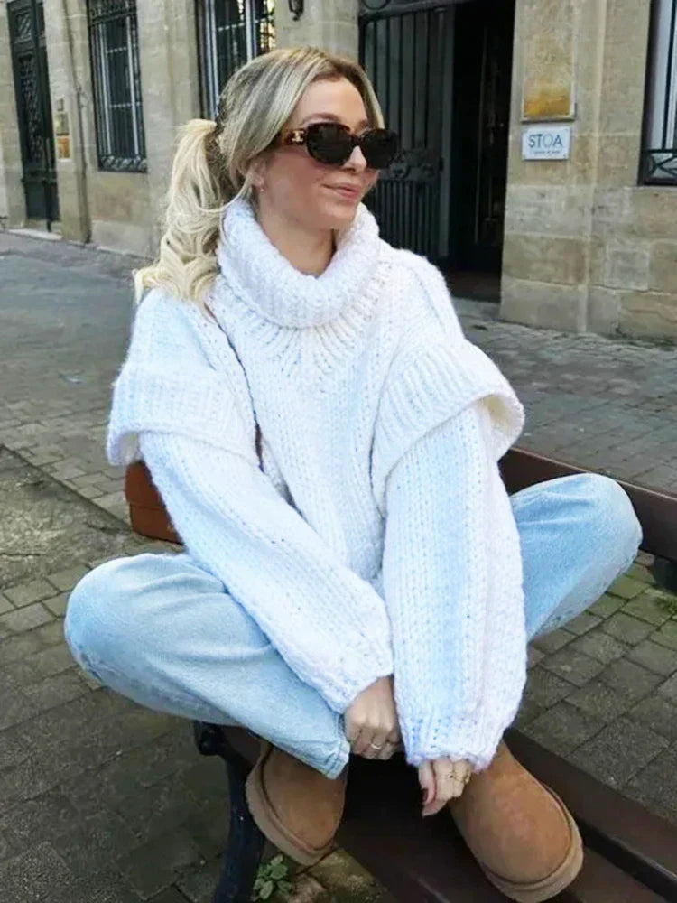 Pull À Col Roulé Oversize pour Femme | Idéal pour l’Automne Et l’Hiver