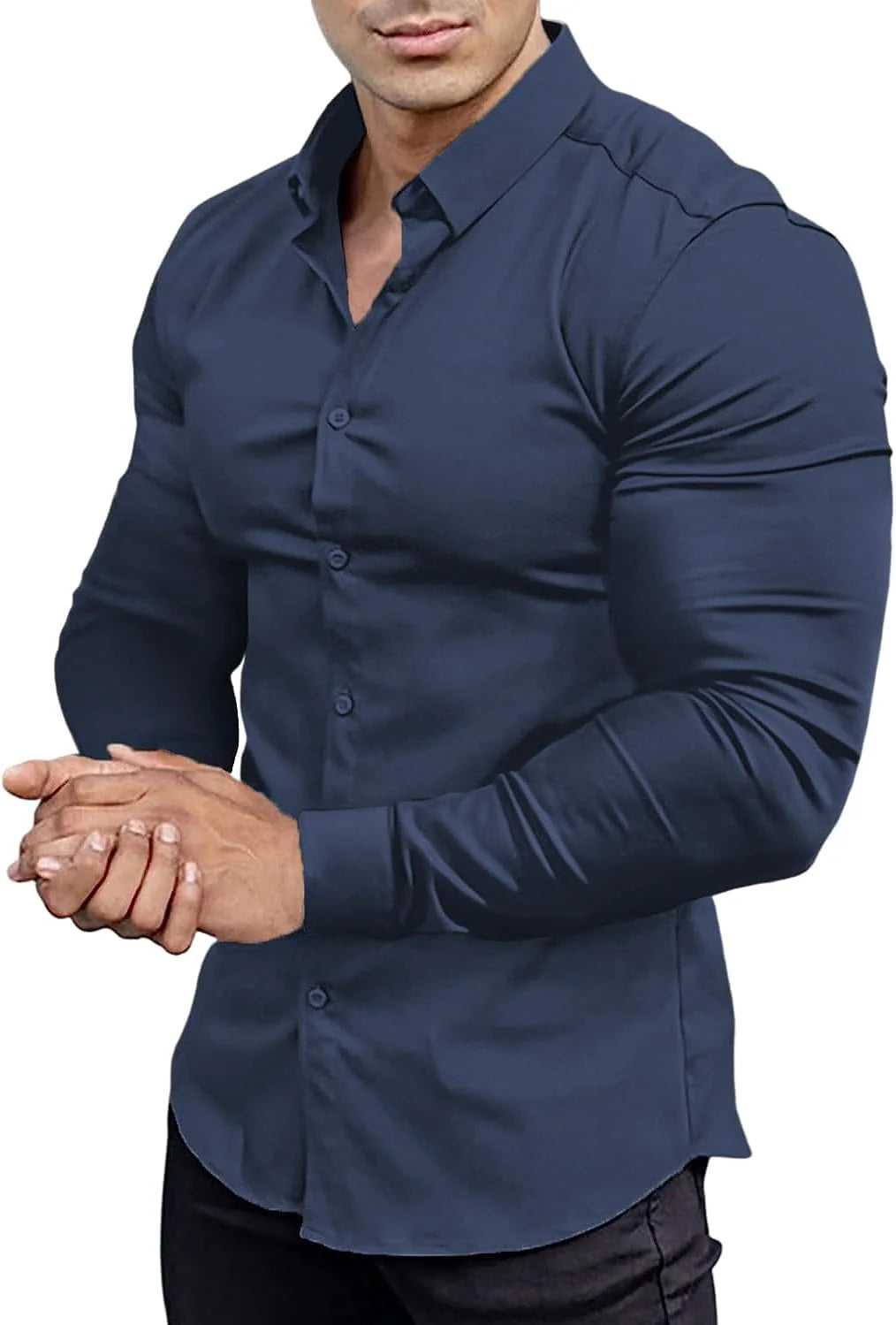 Chemise Slim-Fit Sans Repassage avec Tissu Extensible pour Homme | Idéale pour le Bureau ou les Sorties