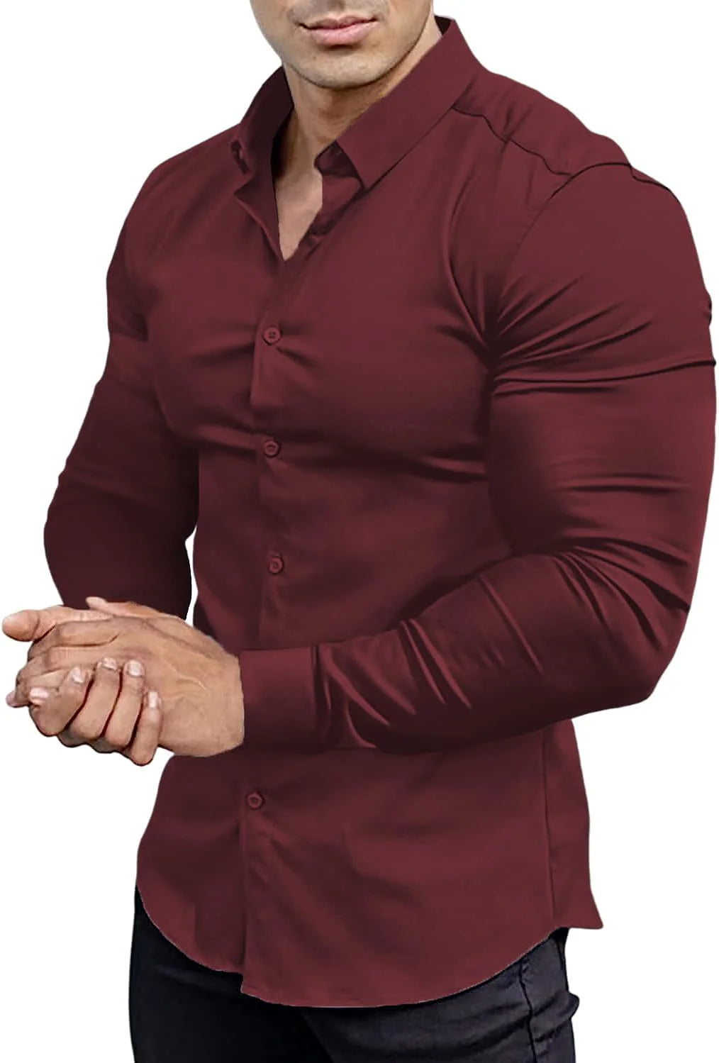 Chemise Slim-Fit Sans Repassage avec Tissu Extensible pour Homme | Idéale pour le Bureau ou les Sorties