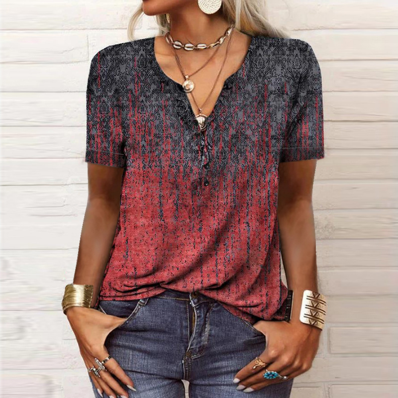 Blouse à Manches Courtes avec Imprimé Floral pour Femmes | Idéal pour l’Été