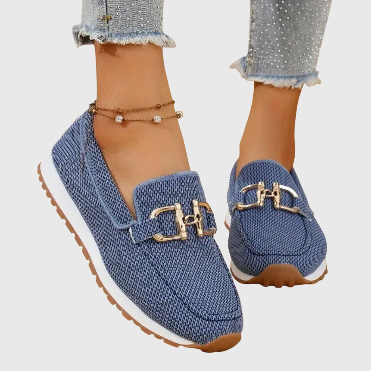 Mocassins à empiècement métallique pour femmes