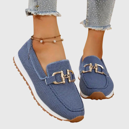 Mocassins à empiècement métallique pour femmes