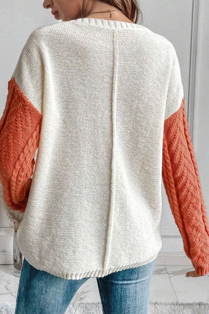 Pull Color Block à Manches Longues pour Femmes | Idéal pour un Usage Quotidien
