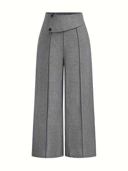 Pantalon Large Taille Haute Avec Plis Frontaux Pour Femme | Idéal Pour Usage Quotidien Et Professionnel