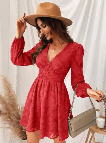 Robe À Manches Courtes Avec Col En V pour Femme | Idéale pour Toutes Les Occasions