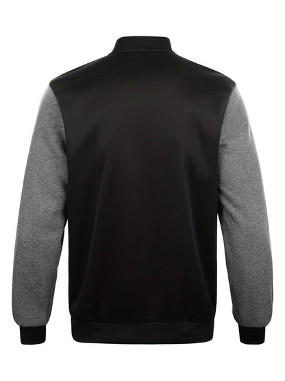 Veste College avec Manches Contrastées Et Fermeture À Boutons pour Homme | Idéal pour Les Tenues Décontractées