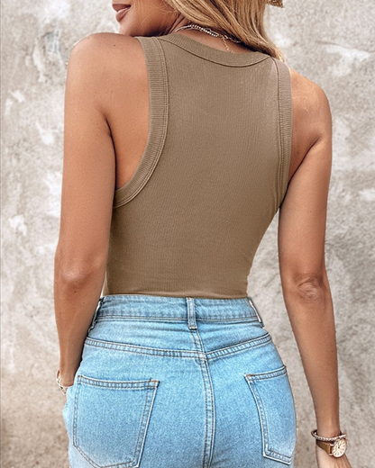 Top Sans Manches Col Rond Pour Femme | Idéal Pour Usage Quotidien