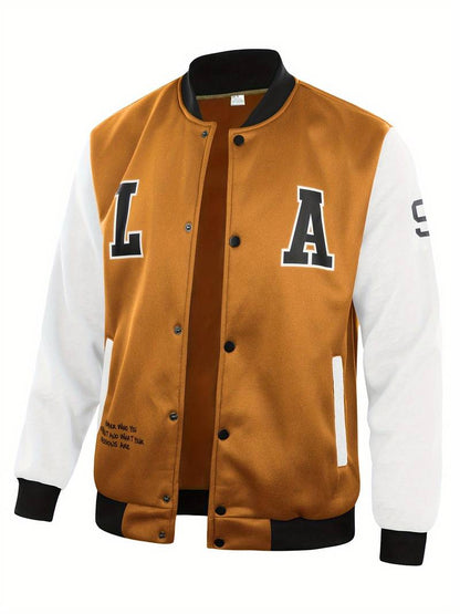 Veste College avec Manches Contrastées Et Fermeture À Boutons pour Homme | Idéal pour Les Tenues Décontractées