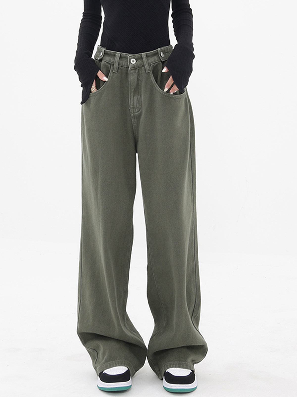 Pantalon Large Oversize Avec Taille Haute Pour Femme | Idéal Pour Tenues Quotidiennes