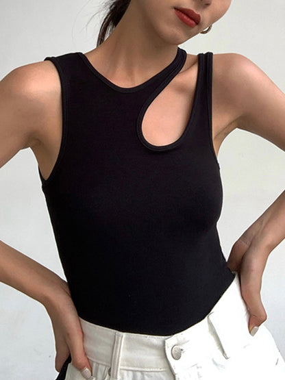 Débardeur Avec Encolure Asymétrique Et Coupe Ajustée Pour Femme | Idéal Pour Usage Quotidien Et Saison Chaude