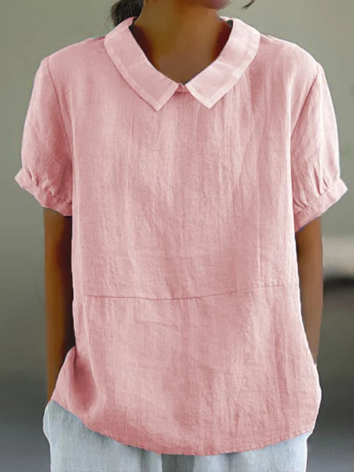 Blouse à Manches Courtes avec Col Structuré pour Femme | Idéale pour l'Été