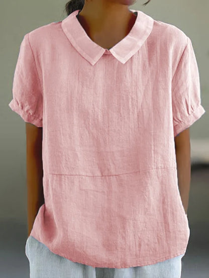 Blouse à Manches Courtes avec Col Structuré pour Femme | Idéale pour l'Été